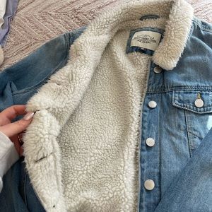 Furry jean jacket